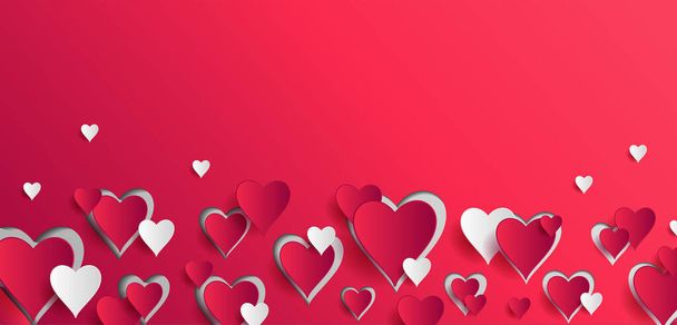 ilustração de amor e romance coração fundo para feliz dia dos namorados - Vetor, Imagem