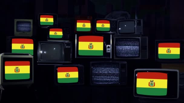 Vlajky Bolívie a Retro televizí.  - Záběry, video