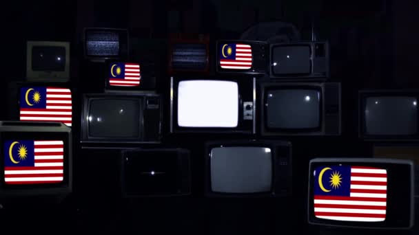 Malajsie vlajky na Retro televizory.  - Záběry, video