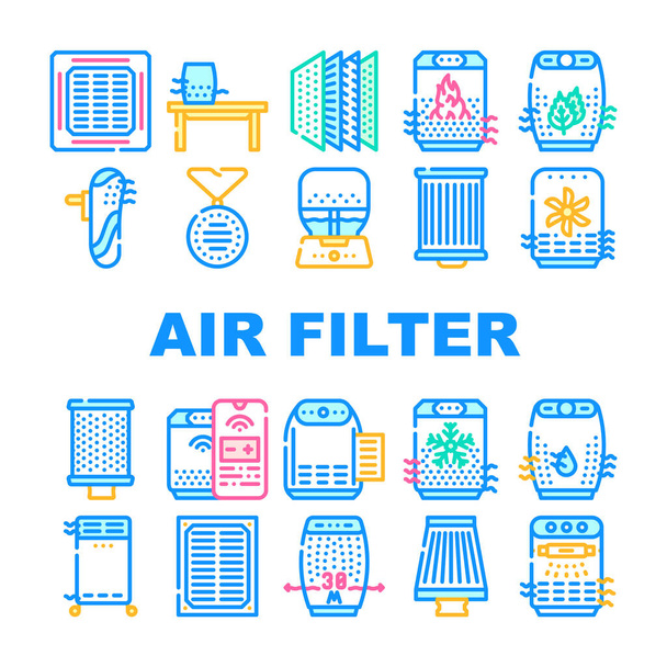 Vektor sady ikon sady filtrů vzduchu - Vektor, obrázek