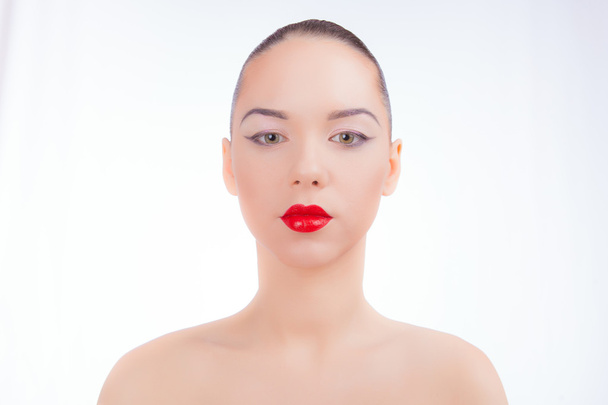 Woman with red lips - Zdjęcie, obraz