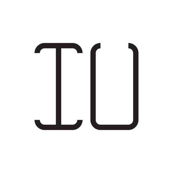 iu eerste letter vector logo pictogram - Vector, afbeelding