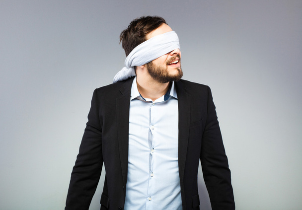 Blindfolded elegant man - Foto, immagini