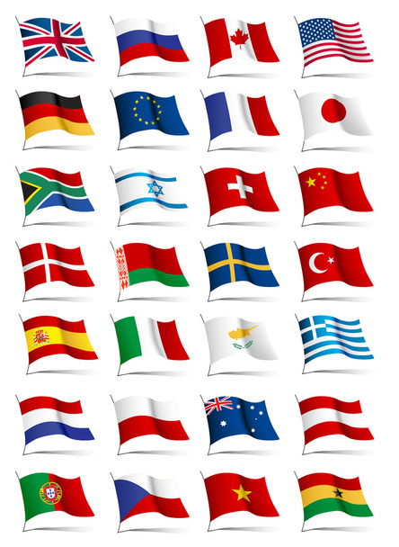Set of flags. - Vector, Image