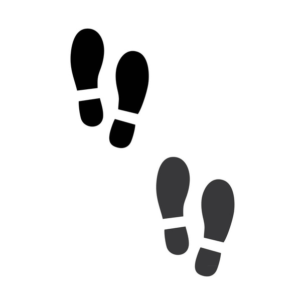 lábnyomok cipő logó elszigetelt fehér háttér - Vektor, kép