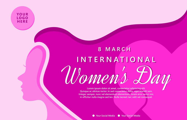 Міжнародний жіночий день Соціальні медіа Банер Вітальна листівка Векторний шаблон підходить для картки, фон
 - Вектор, зображення