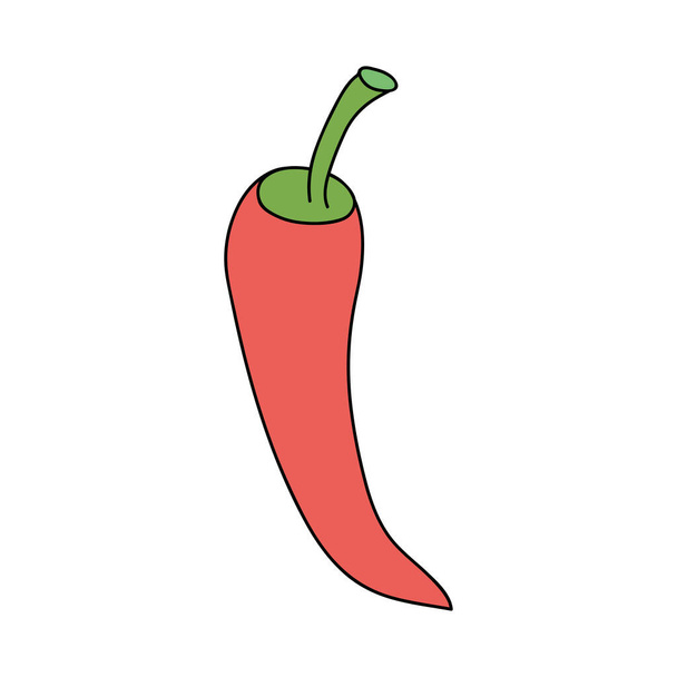 chili peper icoon, platte stijl - Vector, afbeelding