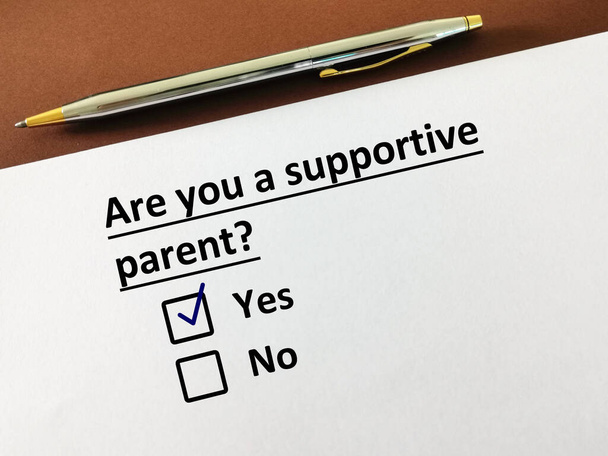 One person is answering question about parenting. He is a supportive parent. - Photo, Image