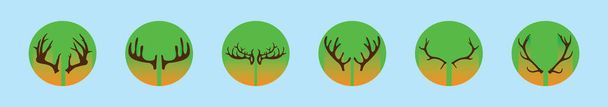 set of deer or caribou cartoon design template with various models. modern vector illustration isolated on blue background - Vector, Image