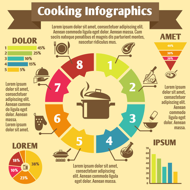 Cooking infographic icons - Vector, Image