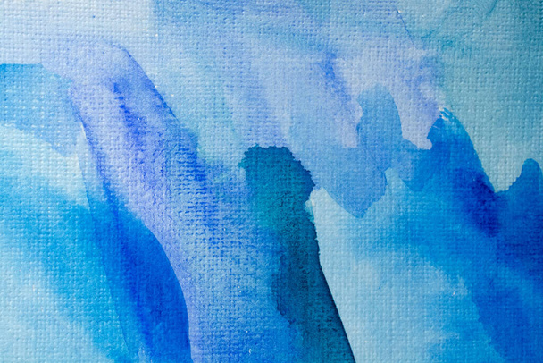 blue watercolors on paper texture, background design, hand painted element - Zdjęcie, obraz