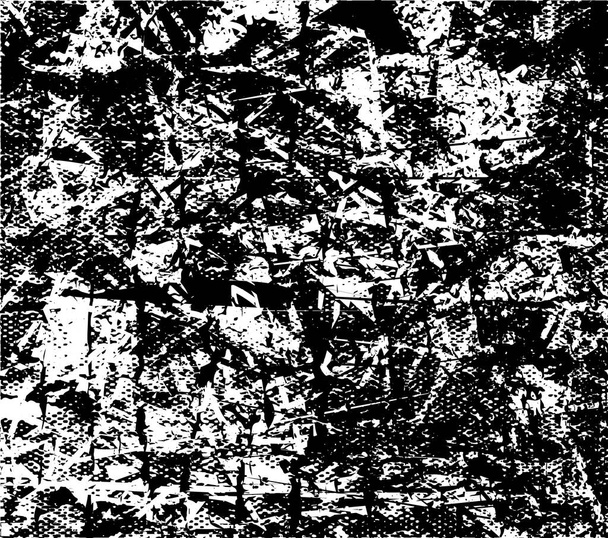 Gestresste achtergrond in zwart-wit textuur met krassen en lijnen. Abstracte vectorillustratie. - Vector, afbeelding