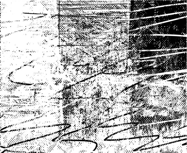 Ταραγμένο φόντο σε μαύρο και άσπρο υφή με γρατσουνιές και γραμμές. Αφηρημένη διανυσματική. - Διάνυσμα, εικόνα