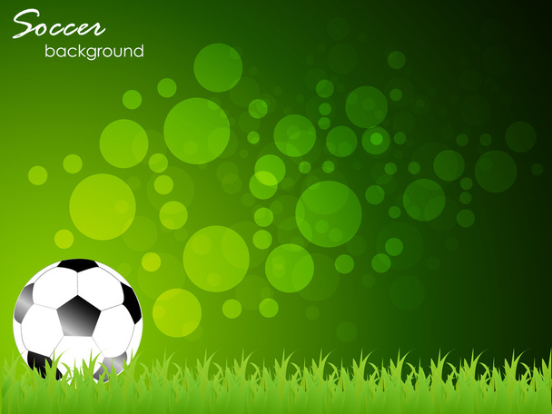 Fútbol, balón de fútbol sobre fondo verde
 - Vector, Imagen