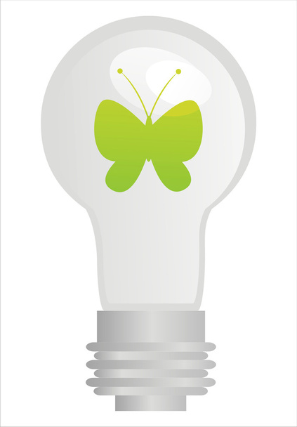 Eco lamp met vlinder - Vector, afbeelding
