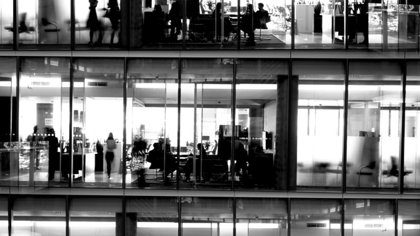 Employés de bureau occupés dans un immeuble de bureaux
 - Séquence, vidéo