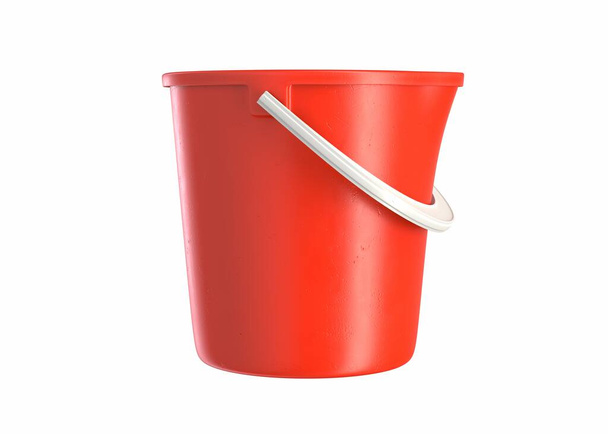 3D render of red Toy Bucket isolated on white - Photo, Image