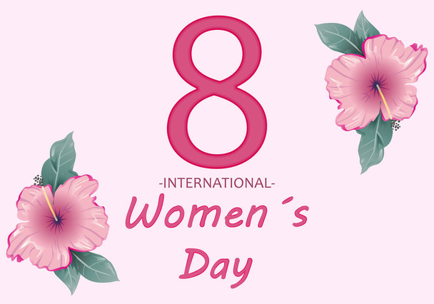 International women's day poster with roses - Vector, Image