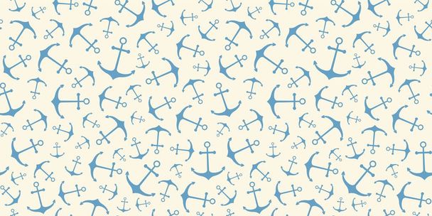 Nautical seamless pattern with ship anchors. Vector illustration - Vektor, kép