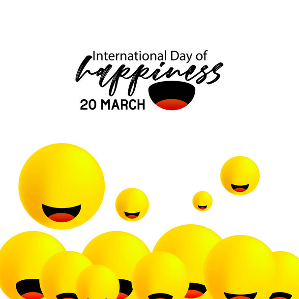 Conception vectorielle de la Journée internationale du bonheur pour l'impression de bannière et le fond de salutation - Vecteur, image