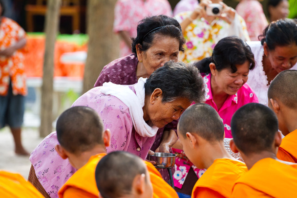 water pouring to hands monk in Songkran festival on april 13,201 - Photo, image