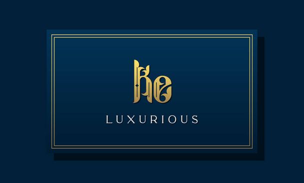 Vintage królewskie litery początkowe logo KE. Logo to łączy się z luksusowym krojem pisma w kreatywny sposób. Będzie on odpowiedni dla rodziny królewskiej, Boutique, Hotel, Heraldic, mody i biżuterii. - Wektor, obraz