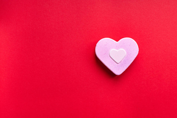 corazón forma San Valentín día fondo romance madres guardería o 8 marzo amor agradable vista superior copia espacio para el texto - Foto, Imagen