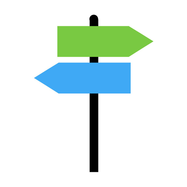 Indicatore strada vettoriale illustrazione, simbolo freccia stradale isolato su sfondo bianco, puntatore web . - Vettoriali, immagini