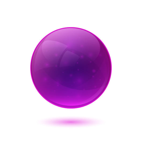 Purple glossy glass sphere - Вектор,изображение