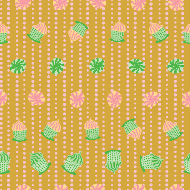 cupcakes and cookies seamless vector pattern - Vector, Image