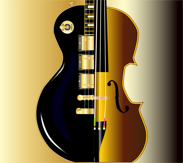Fiddle Guitar Morph - Vektor, Bild