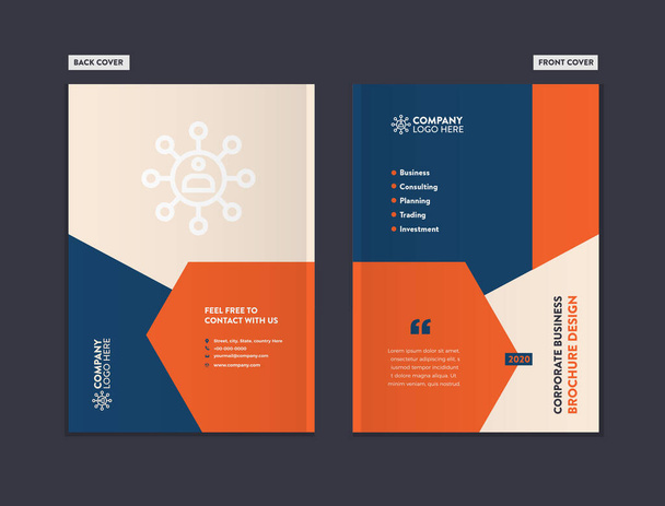 Diseño de portada de folleto comercial o informe anual y portada de perfil de empresa o portada de folleto y catálogo - Vector, Imagen
