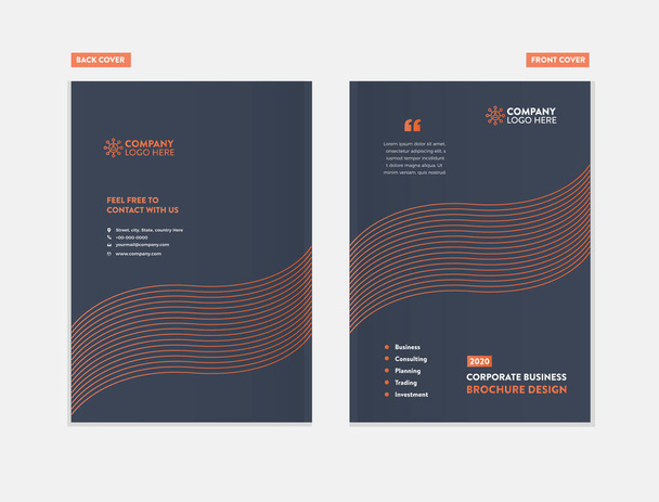 Diseño de portada de folleto comercial o informe anual y portada de perfil de empresa o portada de folleto y catálogo - Vector, Imagen