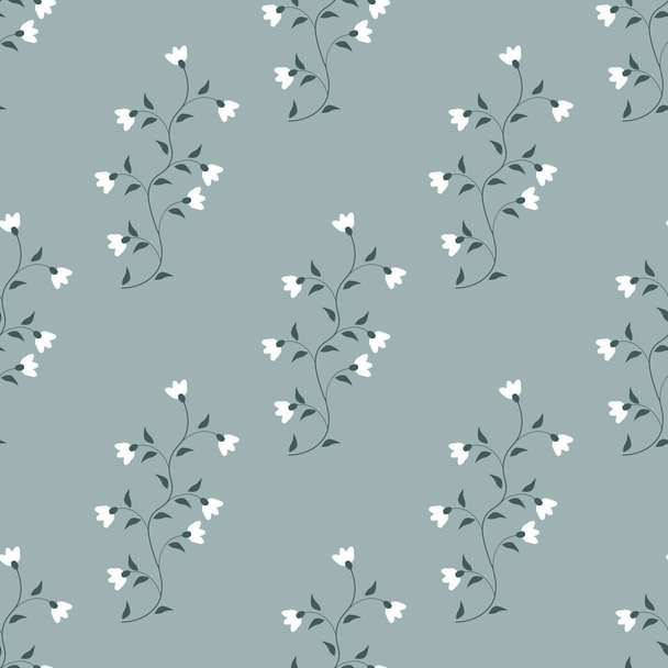 White flowers seamless vector pattern - Vector, Imagen