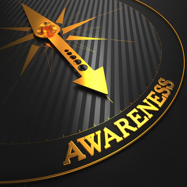Awareness Concept on Golden Compass. - Photo, Image