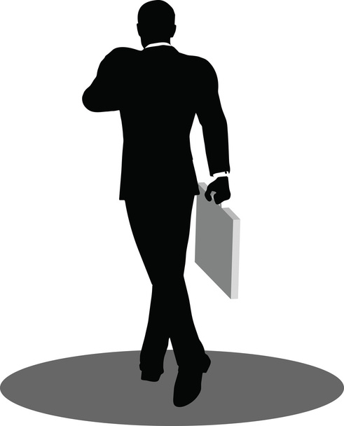 business people walking with briefcase silhouette - Wektor, obraz