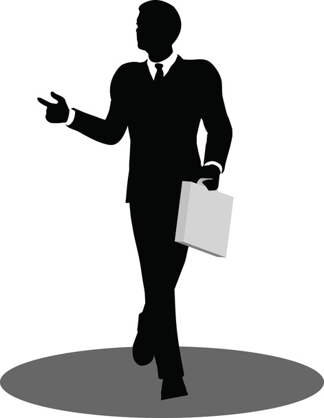 business people walking with briefcase silhouette - Wektor, obraz
