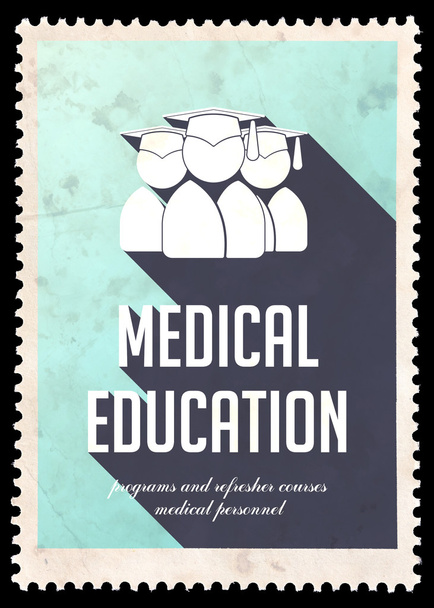 Медична освіта на синьому в плоскому дизайні
. - Фото, зображення