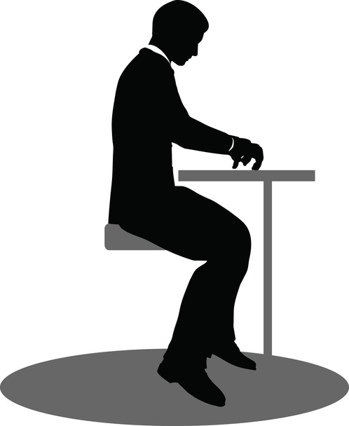 podnikatelé setkání siluetu sedící - Vektor, obrázek