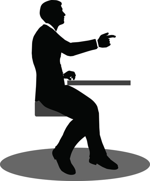 uomini d'affari incontro seduta silhouette
 - Vettoriali, immagini