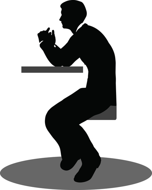 uomini d'affari incontro seduta silhouette
 - Vettoriali, immagini