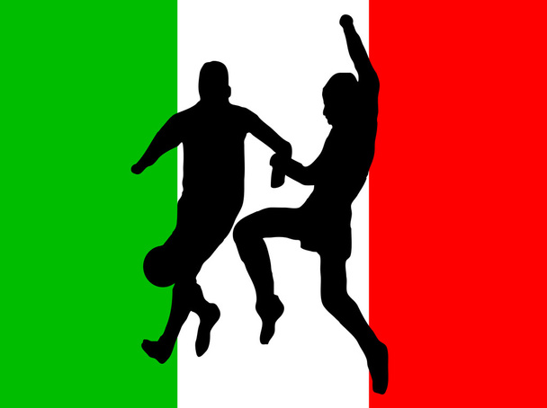 voetballers in silhouet - Vector, afbeelding