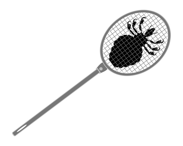 The illustration of a gray louse swatter - Vector, Image