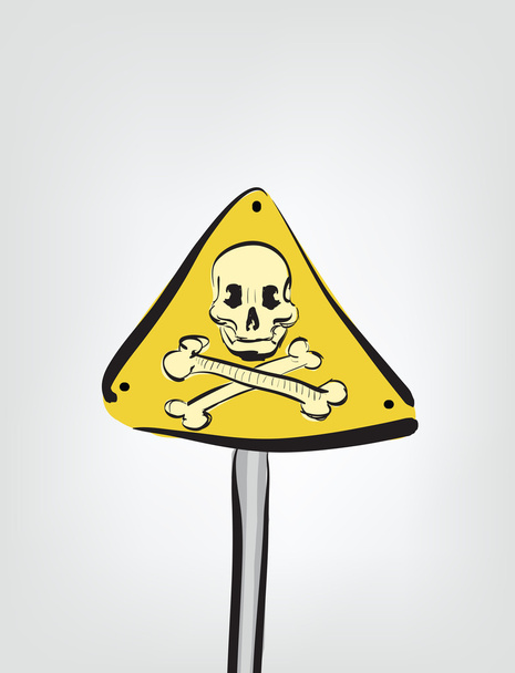Cartoon skull sign - Διάνυσμα, εικόνα
