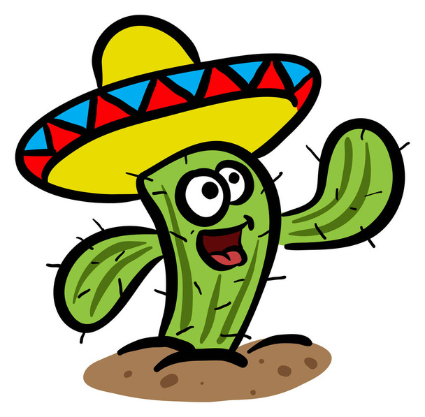 Cartoon Cactus Desert Plant εικονογράφηση αρχείου, απομονωμένο σε λευκό φόντο  - Διάνυσμα, εικόνα
