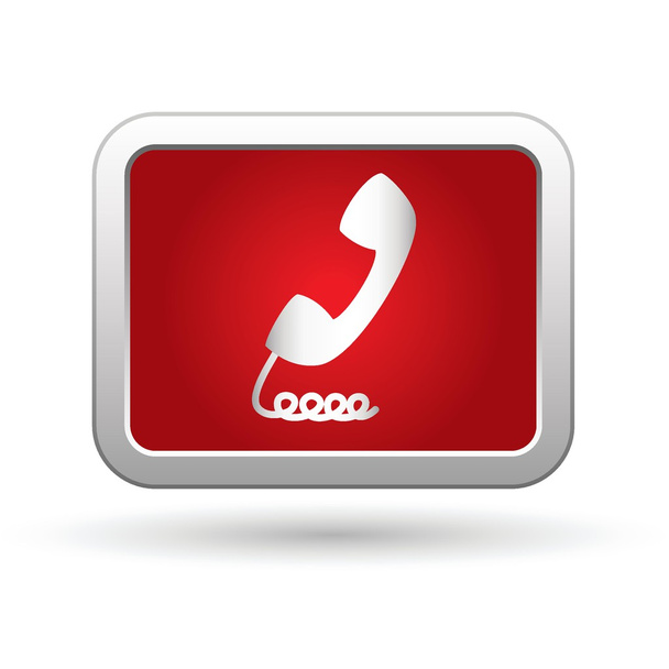 Telephone receiver icon on the button - Vector, Image