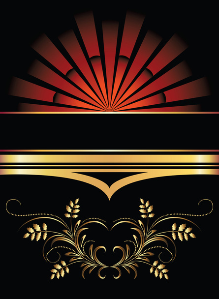 Background with golden ornament - Vector, afbeelding