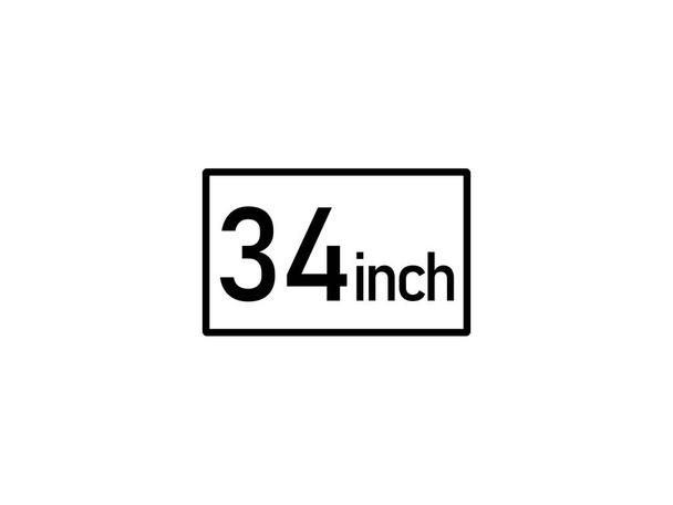 34 inches icon vector illustration, 34 inch size - Vector, Image
