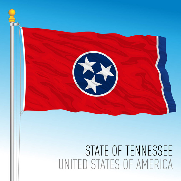 Flaga stanu Tennessee, Stany Zjednoczone, ilustracja wektora - Wektor, obraz