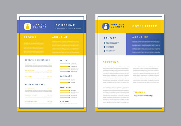 Curriculum Vitae CV Resume Template Design or Personal Details for Job Application  - Vector, Image
